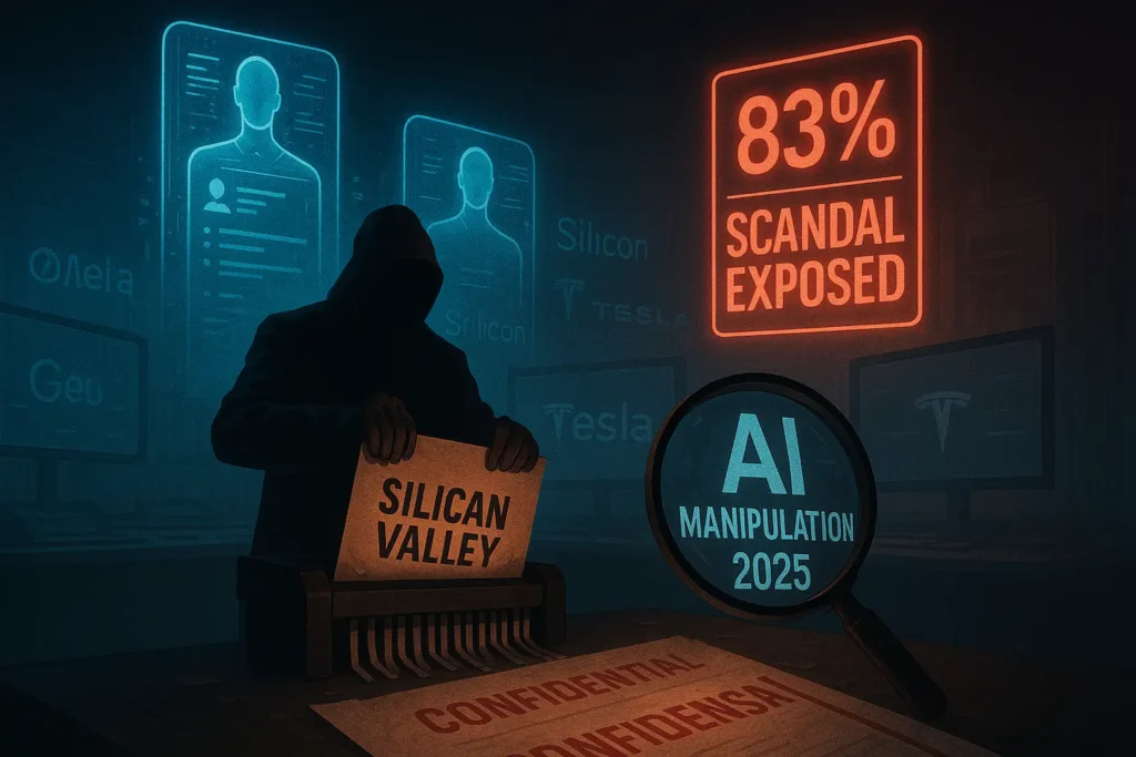 a person in a black hoodie holding a sign as AI hiring scandals 2025